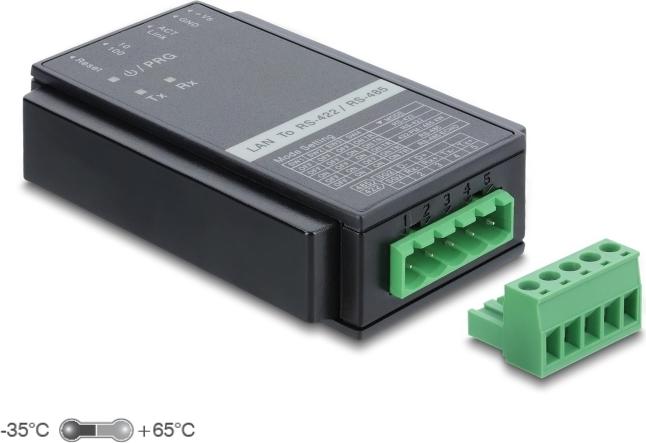 Delock Ethernet Converter RJ45 to RS-485/RS-422 Terminal Block Surge Protection (63003)