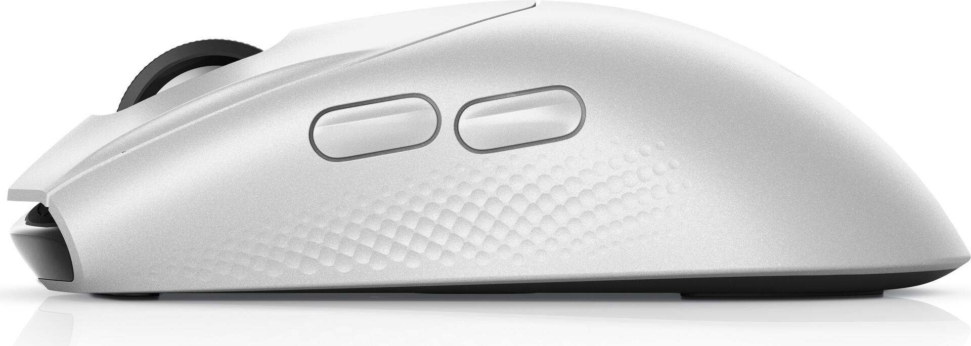 Dell Alienware Tri-Mode Gaming Mouse AW720M - Optical - 8 Buttons - Wired, Wireless - USB, 2.4 GHz, Bluetooth 5.1 - Lunar Light