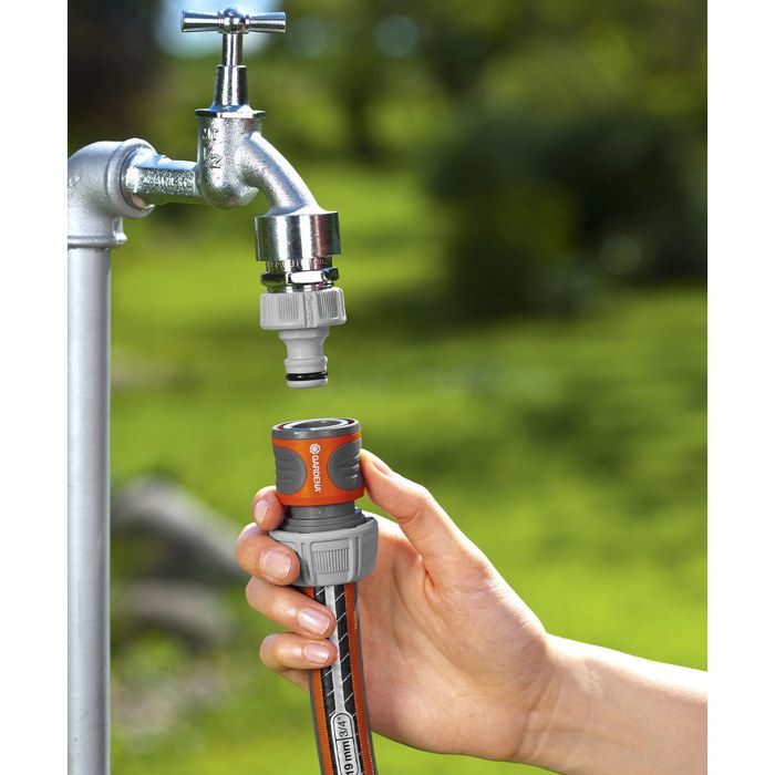 GARDENA Quick Hose Connector - For 19 mm Diameter Hose - Power Grip 1-click
