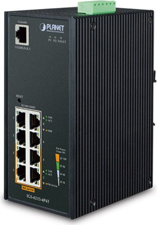 PLANET IGS-4215-4P4T - Managed Switch - 4 x 10/100/1000 + 4 x 10/100/1000 (PoE) - DIN Rail Mountable - 144 W