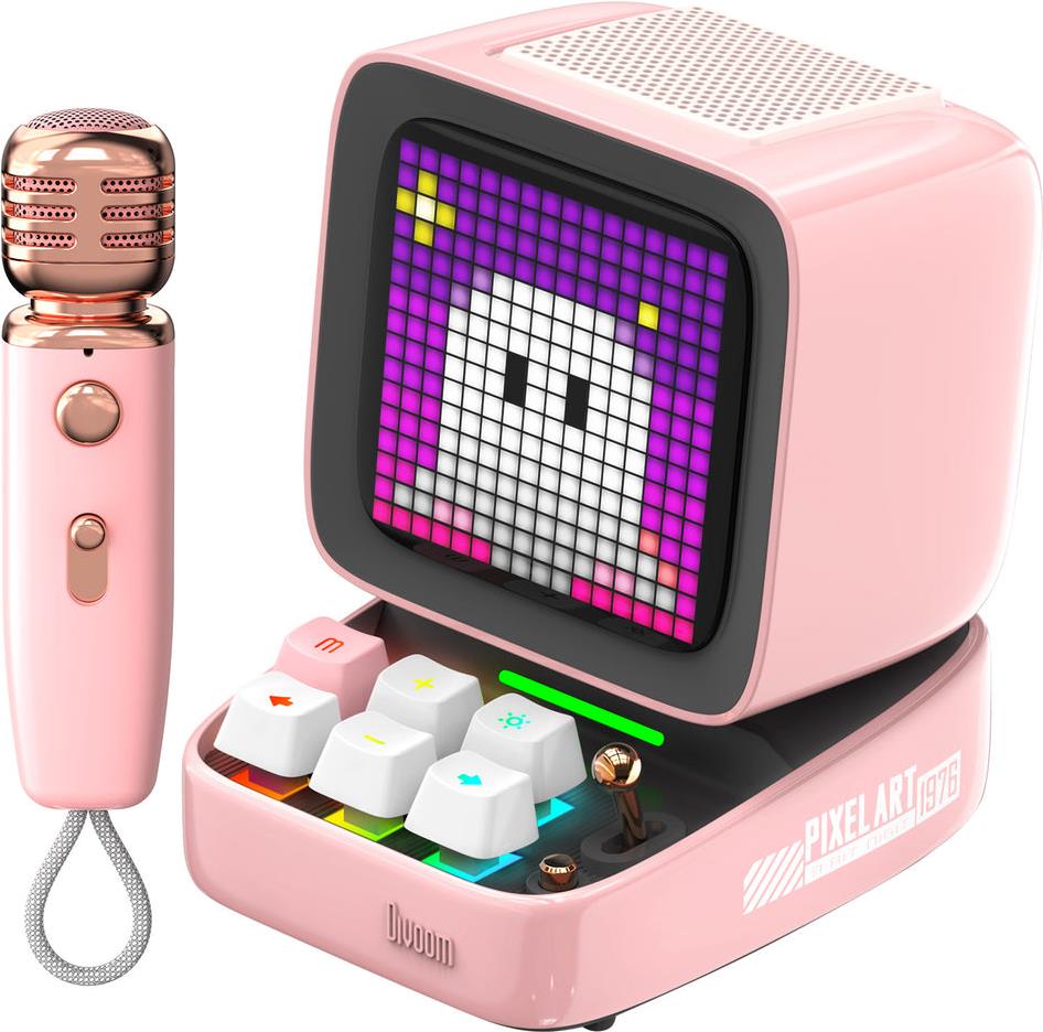 Divoom Ditoo-Mic Mini - 15 W Wireless Portable Mono Speaker - Pink (6958444603858)