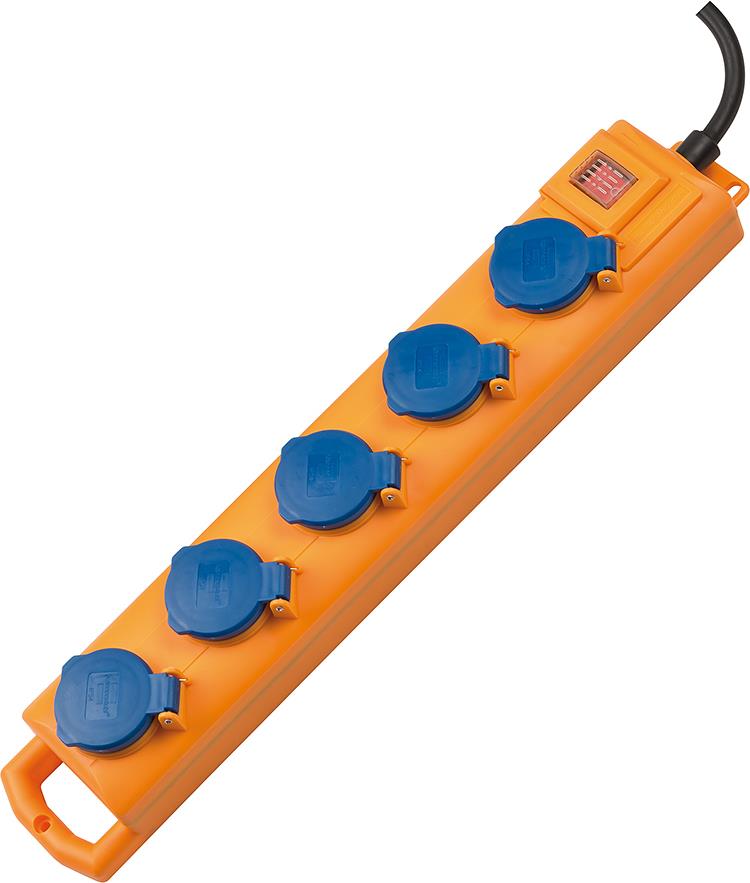 Brennenstuhl 1159900205 Outdoor 5AC-Ausgänge 2m Blau - Gelb Verlängerungskabel (1159900205)