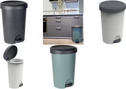 EDA Tret-Abfallbehälter Stepy, 27 Liter, PP, anthrazit, modern design, with pedal, 010630 G.ANT