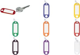 WEDO Keyring 18 mm - Pack of 100 Plastic Key Rings for Easy Identification