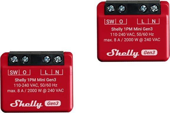 SHELLY 1PM Mini Gen3 2-Pack WLAN PM Switch FG3800235261606