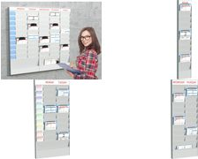PAPERFLOW Wand-Büroplaner 20 Fächer, A5, Erweiterungselement grau, aus hochwertigem, kratz- und schlagfestem Polystyrol, - 1 Stück (PS20A5.02)