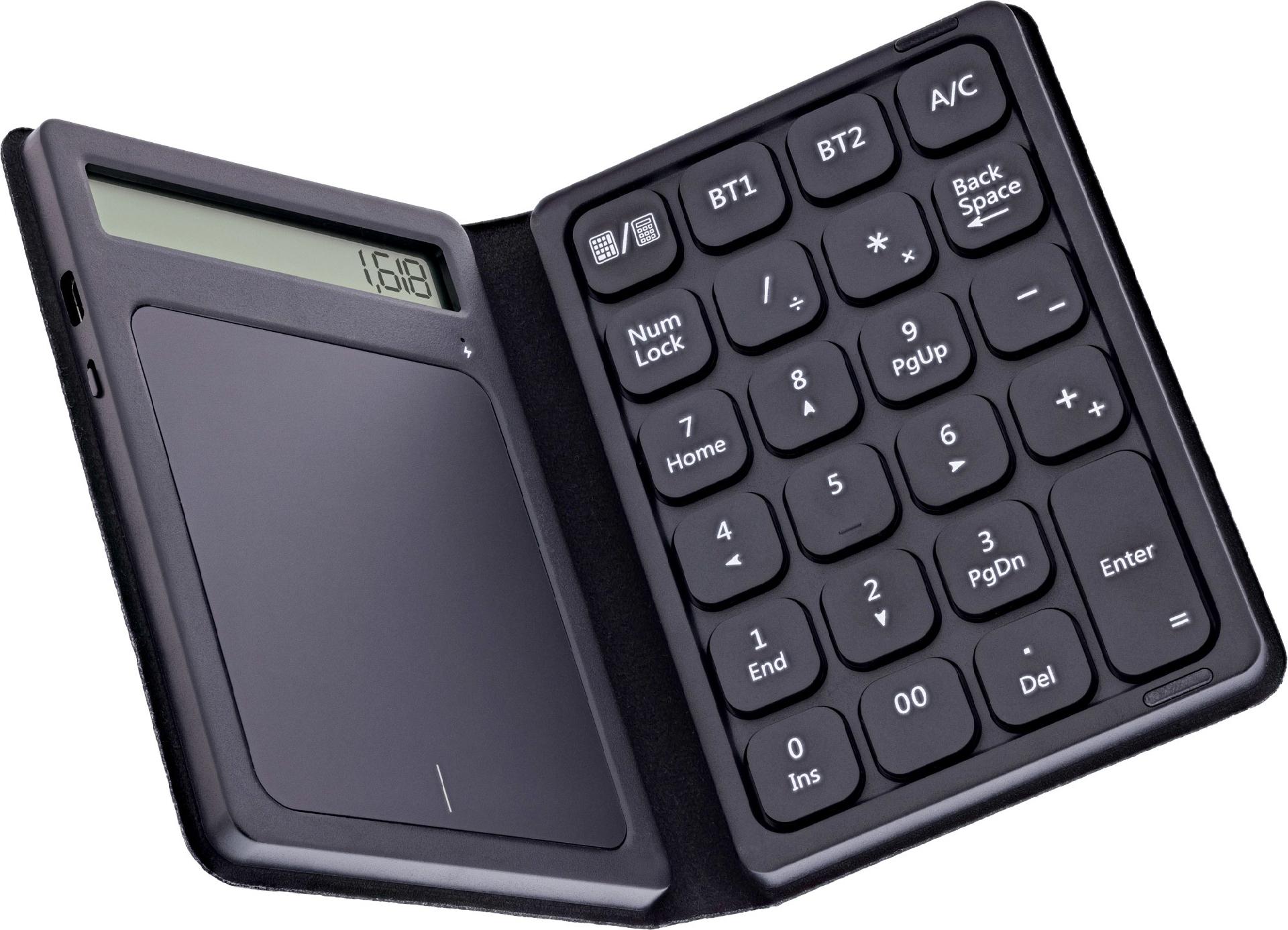 InLine Bluetooth Nummernblock mit Touchpad - Display - faltbar - schwarz (55379G)
