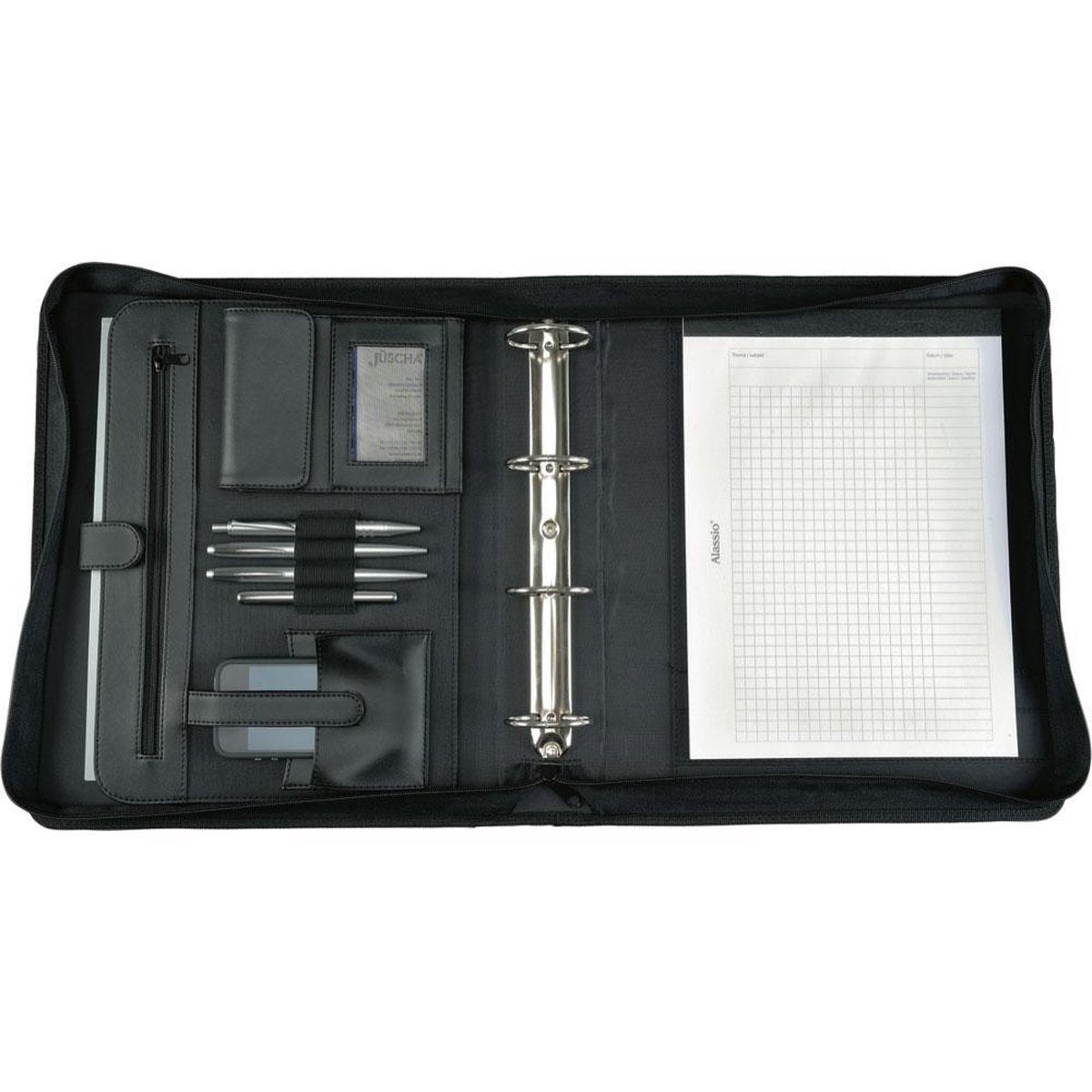 Jüscha AREZZO I Presentation Folder A4 Leather Grey - 30075