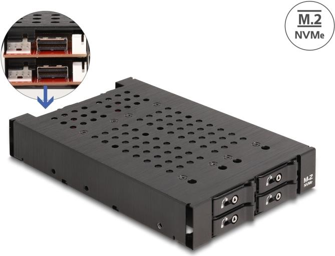 Delock 3.5" Removable Drive Bay for 4x M.2 NVMe SSDs (47072) SFF-8654