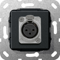 GIRA XLR Socket D Series Black Matt 566710