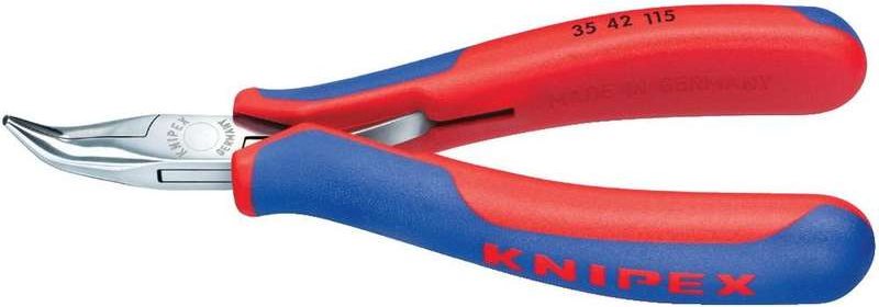 Knipex 35 42 115 SB Elektronik- u. Feinmechanik Flachrundzange 45° gebogen 115 mm