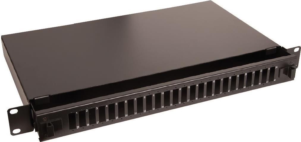 Lanview LVO231552 Fibre Patch Panel for 24 SC/LC Adapters - Rack Mount - Black