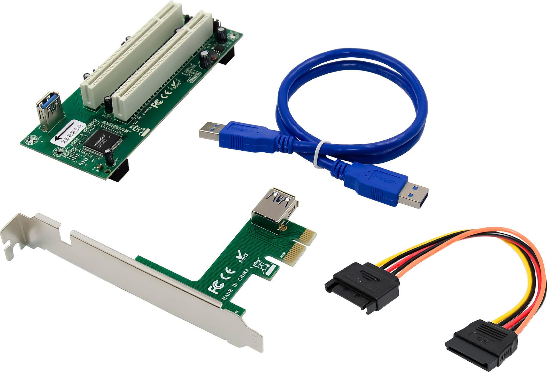InLine PCIe x1 to 2x PCI 32-bit Interface Card with 60 cm Cable (76619K)