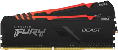 Kingston RAM D4 3200 - 16GB - C16 FURY Beast RGB K2 - KF432C16BB2AK2/16