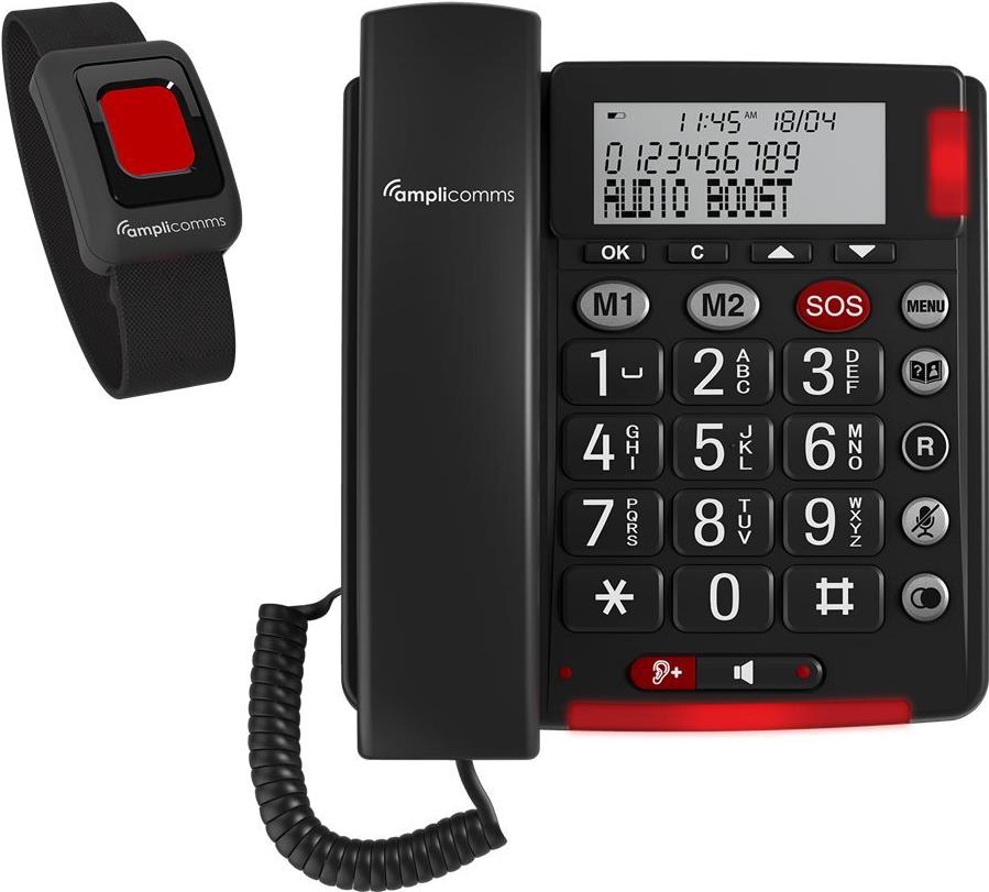 Amplicomms BigTel 50 Alarm Plus DE/FR Analog Telephone Dark Grey (ATL1424096)