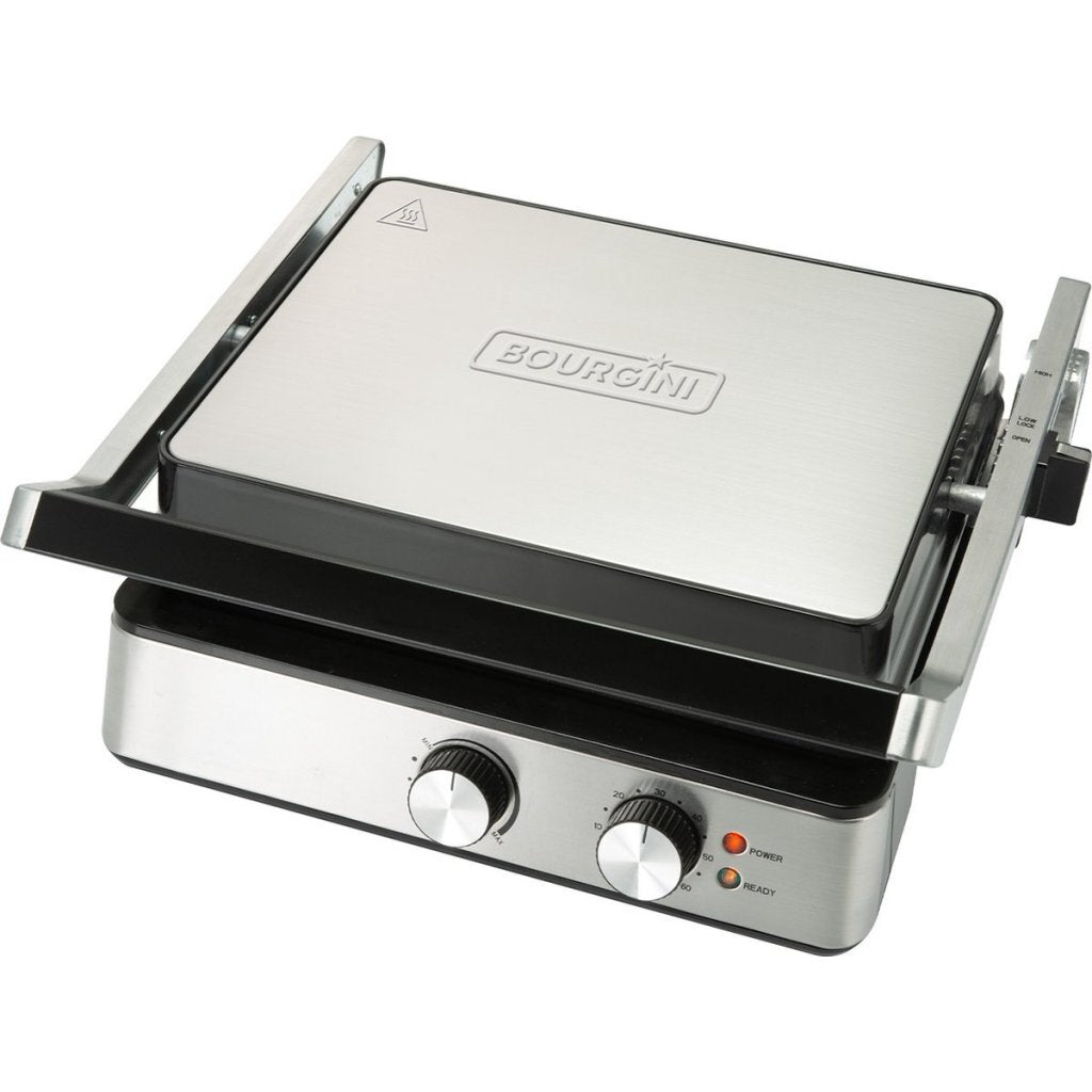 Bourgini Pure Contact Grill Stainless Steel/Black 1800W