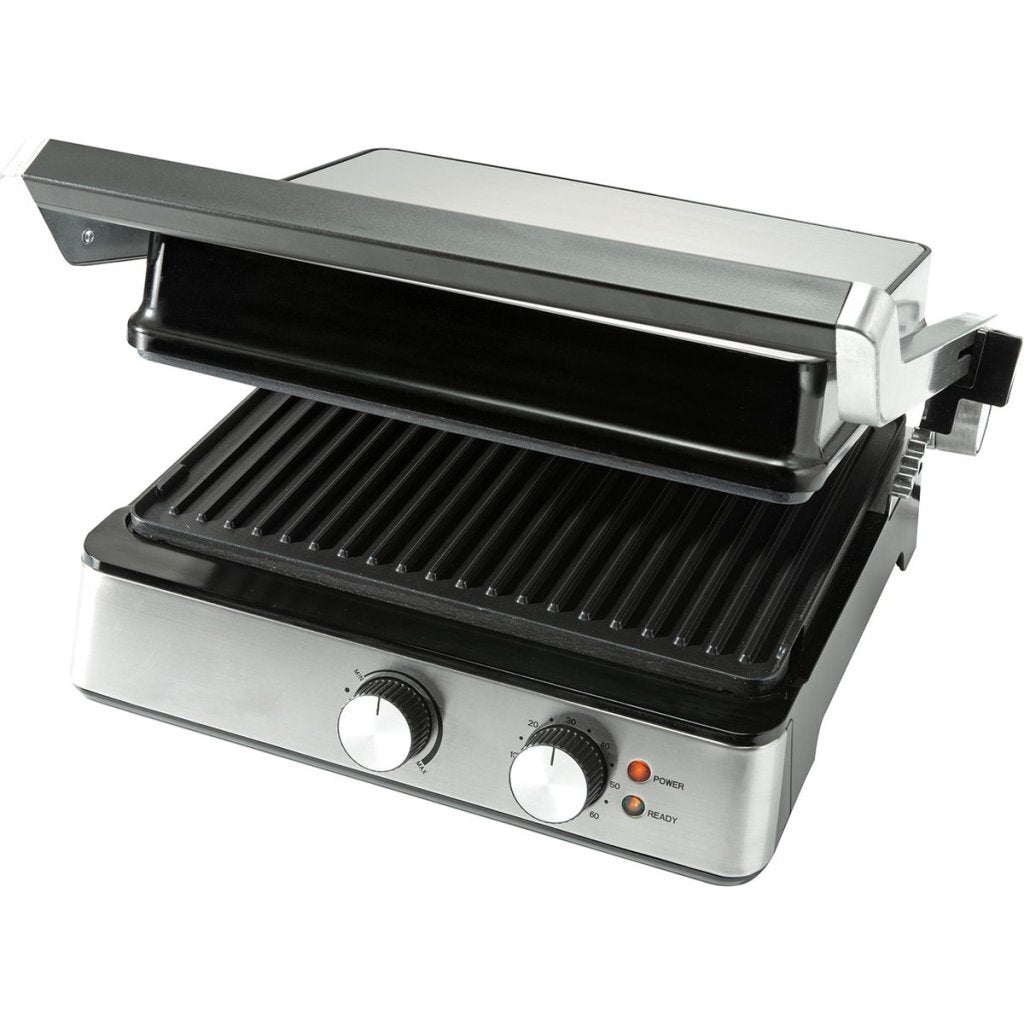 Bourgini Pure Contact Grill Stainless Steel/Black 1800W