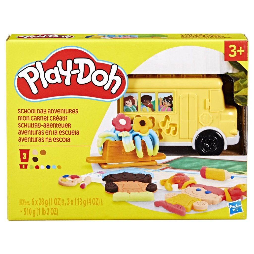Play-Doh School Day Playset with 9 Pots of Clay - Suitable for Ages 3+