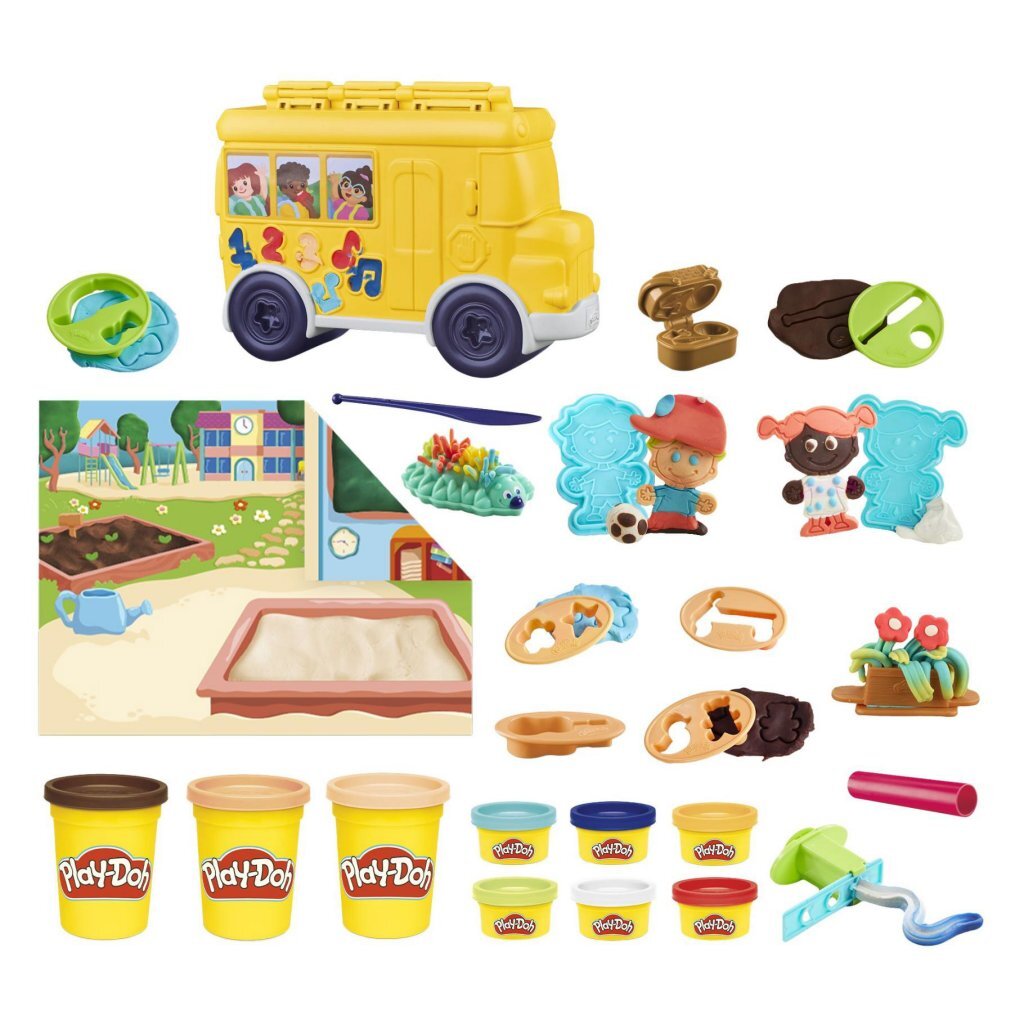 Play-Doh School Day Playset with 9 Pots of Clay - Suitable for Ages 3+