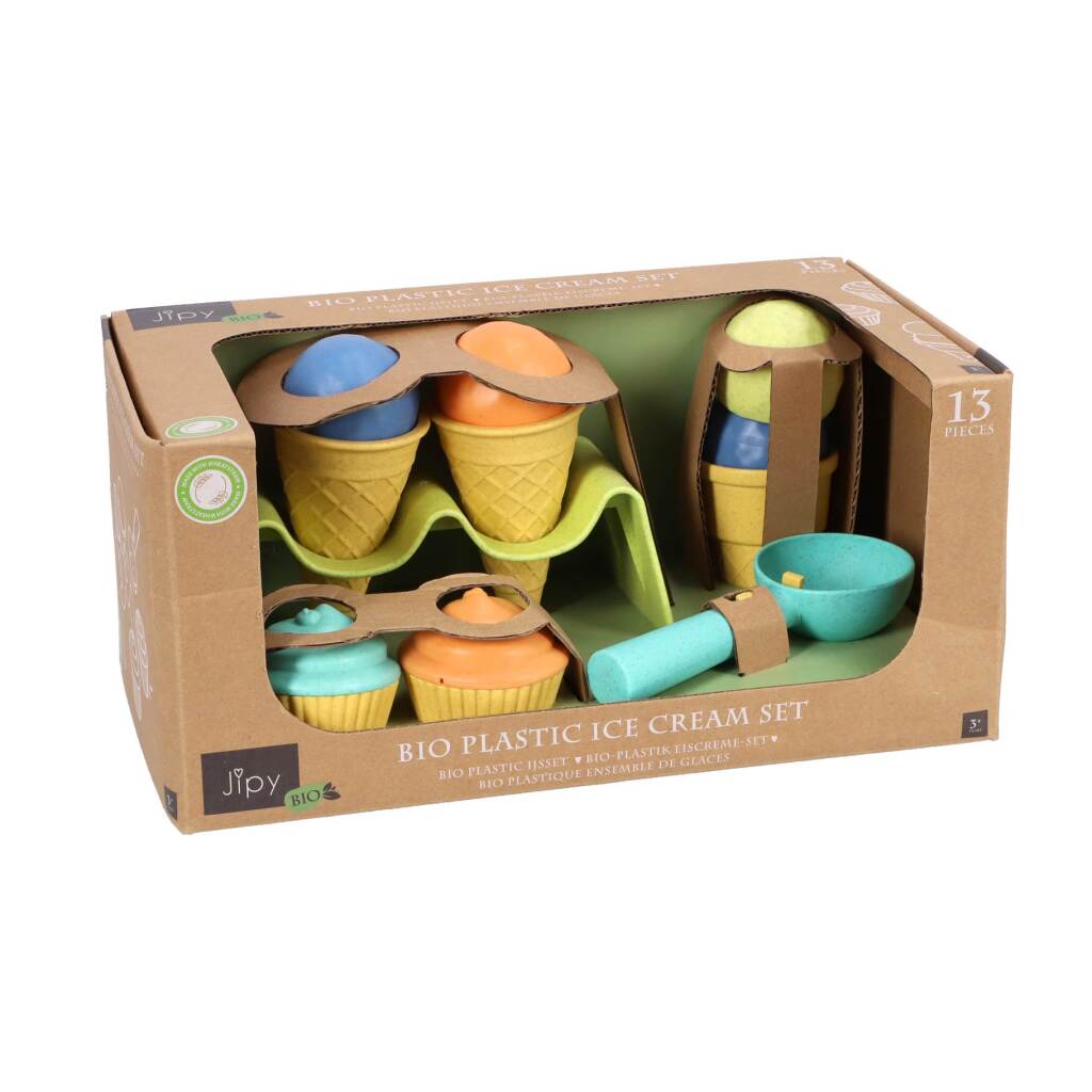 Jipy Bioplastic Ice Cream Set 13-Piece - Fun Playset for Kids