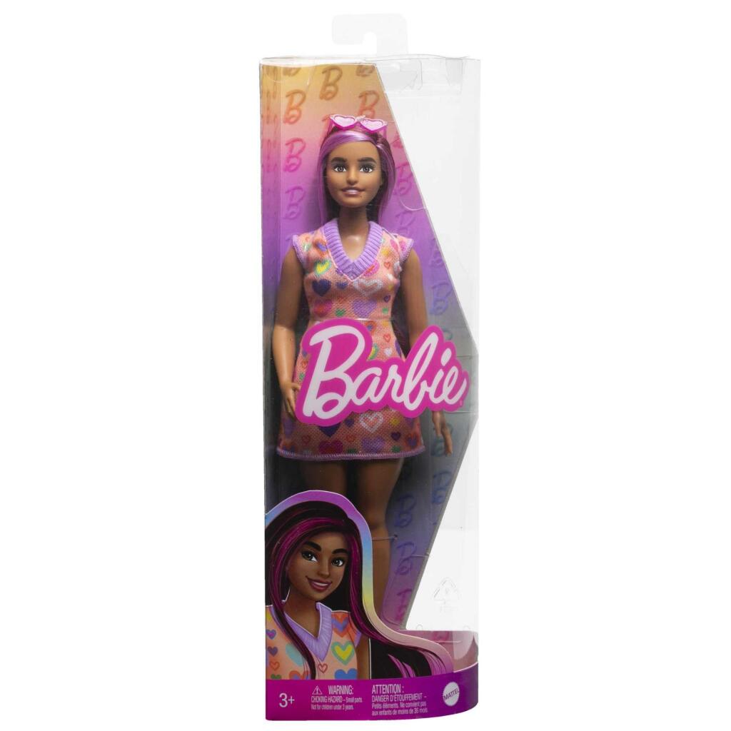 Barbie → Fashionista Doll → Heart Dress with Dark Hair → Ages 3+
