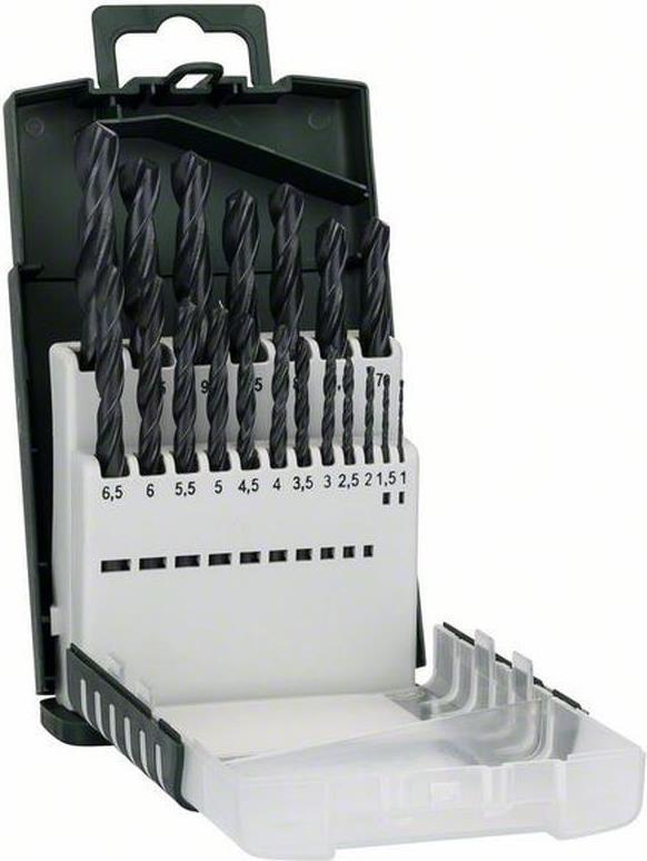 Bosch Accessories 2609255131 HSS Metal Spiral Drill Bit Set, 19-Piece, DIN 338
