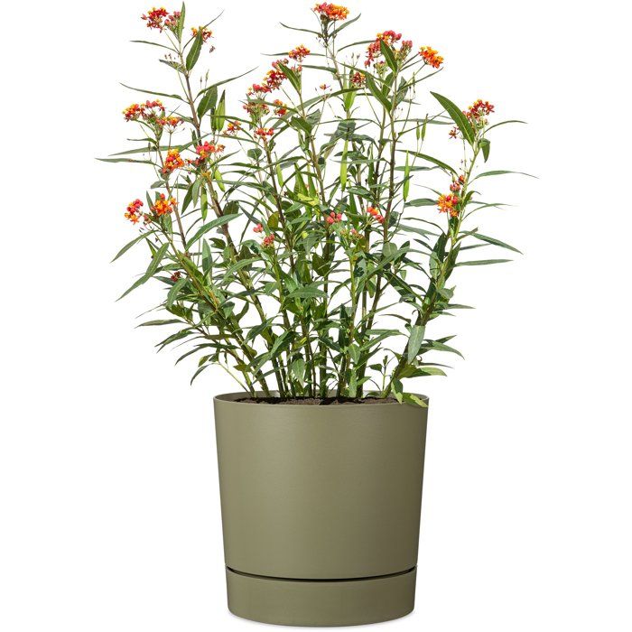 GARDEN ID Round Flower Pot - Plano - Ø 39 cm - 32 L - H 38 cm - Moss Green