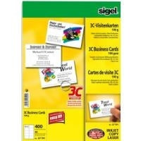 Sigel LP791 Business Cards, Bright White, 85 x 55 mm, 190 g/m² - 400 Cards g/m2