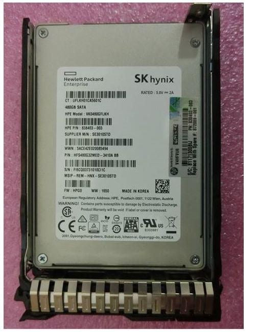 HPE SPS-DRV SSD 480GB 6 G SFF SATA RI-1 SC (872889-001)