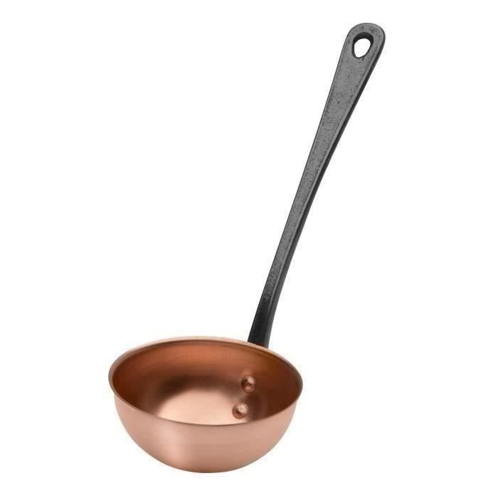 BAUMALU Solid Copper Ladle with Cast Iron Handle - Diameter 11 cm