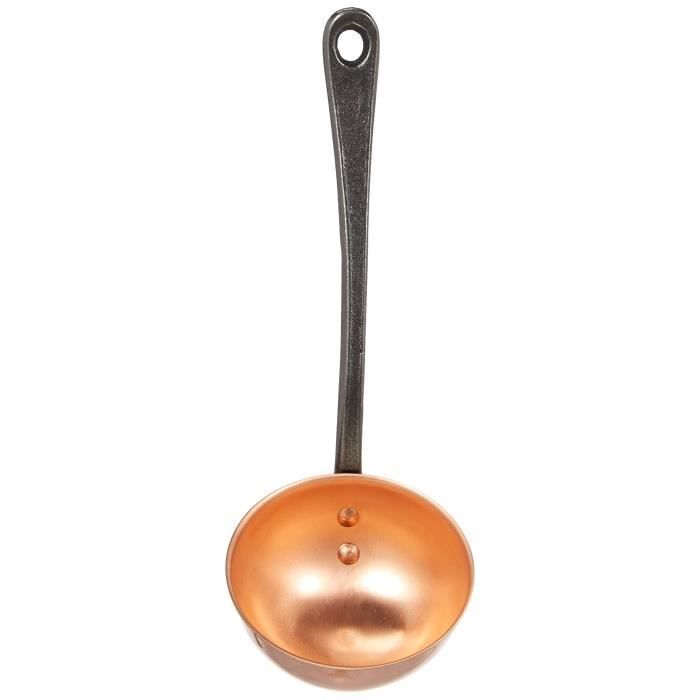 BAUMALU Solid Copper Ladle with Cast Iron Handle - Diameter 11 cm