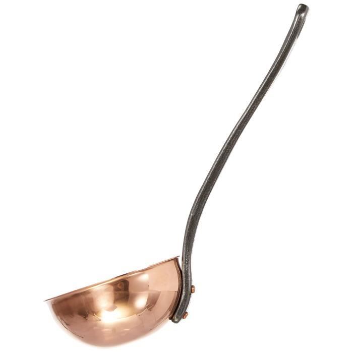 BAUMALU Solid Copper Ladle with Cast Iron Handle - Diameter 11 cm