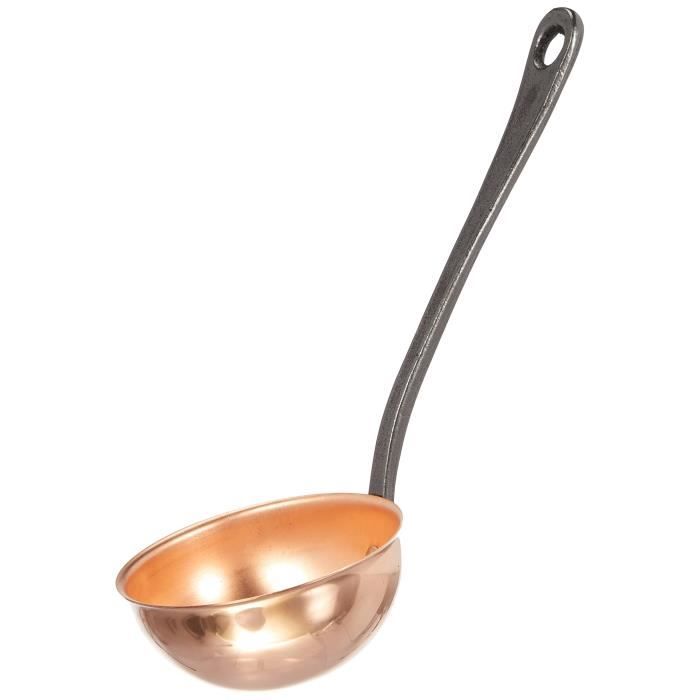 BAUMALU Solid Copper Ladle with Cast Iron Handle - Diameter 11 cm