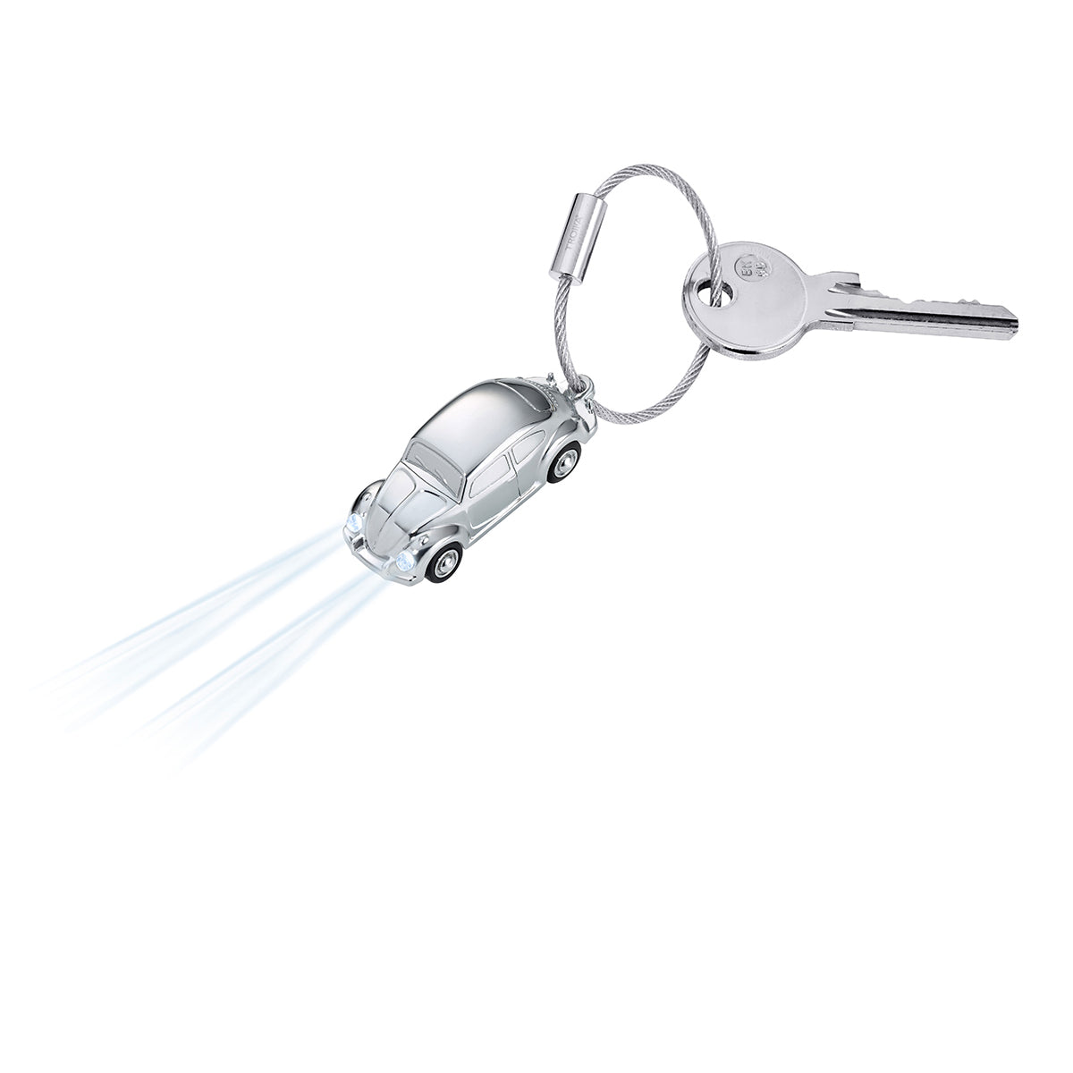 Troika KR16-40-CH VW Beetle Keyring with LED Light - Silver (KR16-40/CH)