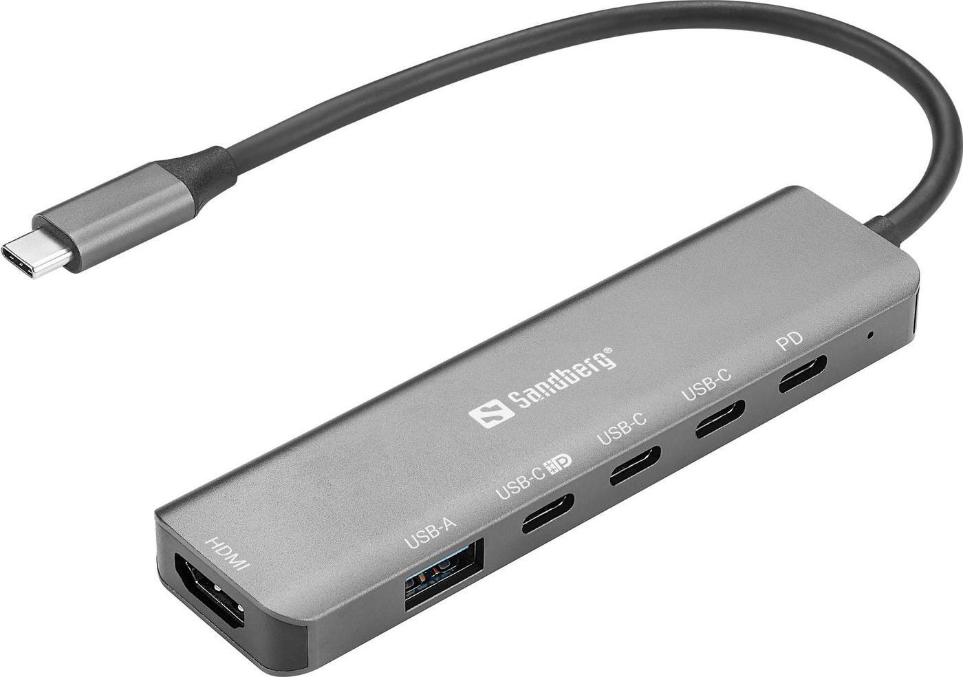 SANDBERG 6-in-1 MediaDock Docking Station for Laptops (136-77)