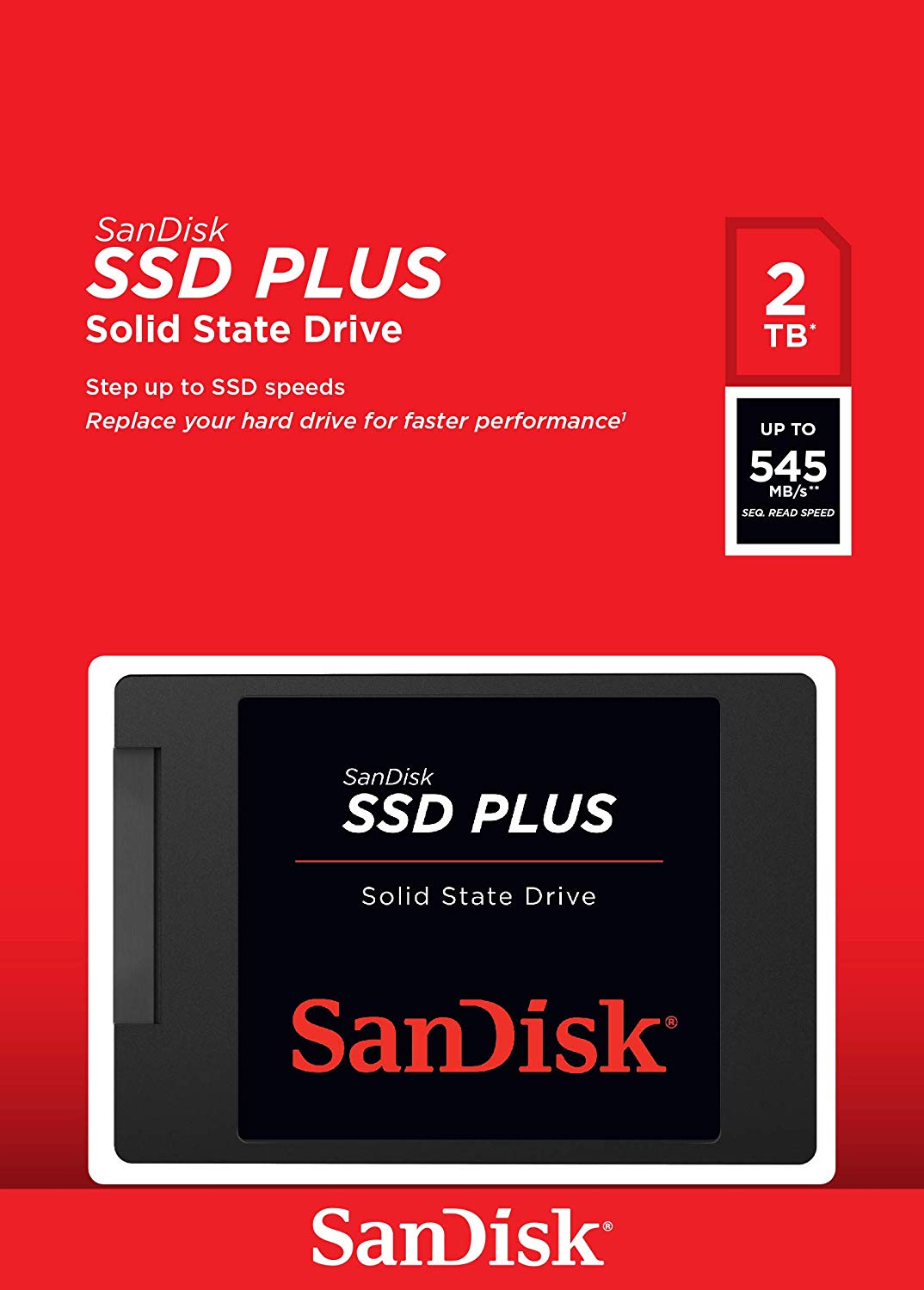 SanDisk SSD PLUS - 2 TB - Internal - 2.5" - SATA 6Gb/s SDSSDA-2T00-G26