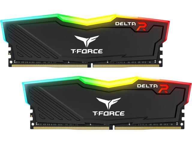 Team T-Force DELTA RGB DDR4 Kit 16GB 2 x 8GB DIMM 288-PIN 1800 MHz for PC4-28800 CL18 Non-ECC Black (TF3D416G3600HC18JDC01)