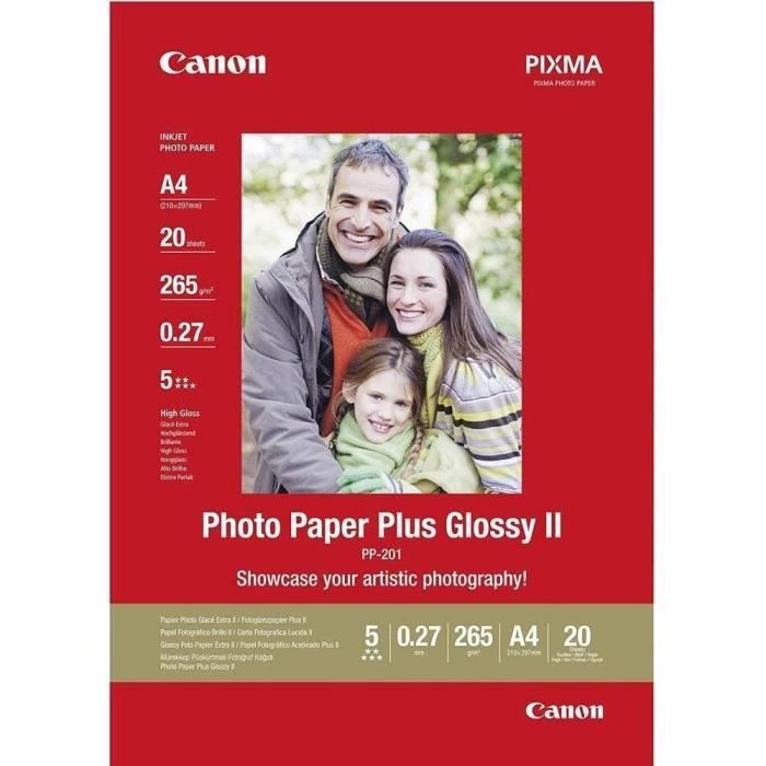 CANON PP-201 Glossy Photo Paper - 20 Sheets A4 265gsm