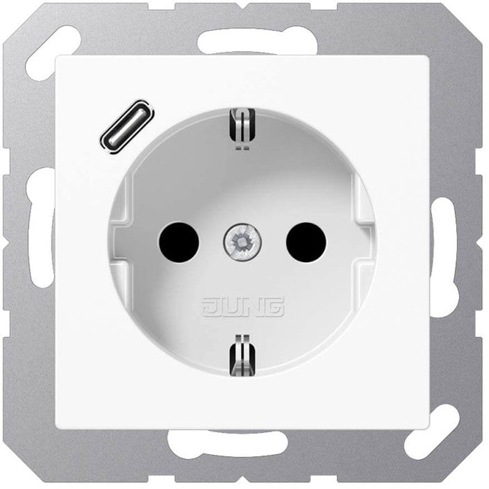 Jung Schuko Socket with USB A1520-18CWW Type C (A1520-18CWW)