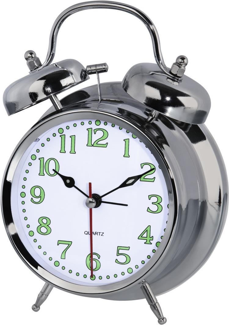 Hama Nostalgia Quartz Table Clock Silver Round (00186326)