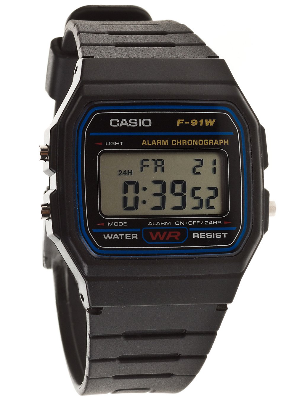 Casio F-91W Unisex Digital Wristwatch Black F-91W-1YEG