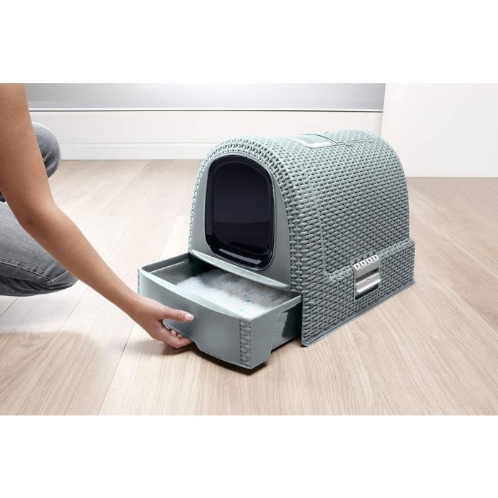 CURVER Cat Litter Box - Blue Grey - For cats - 51 x 38.5 x 39.5 cm