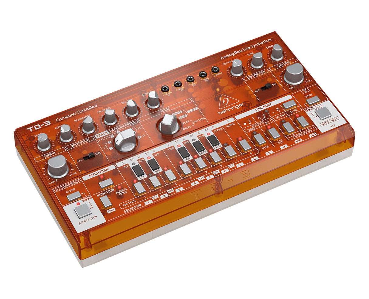 Behringer TD-3-TG Syntezator linii basowej pomarańczowy przeźroczysty