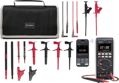 VOLTCRAFT VC-871 Multimeter with MLSet-100 Test Leads and Case - VC-12884335+VC-18652745