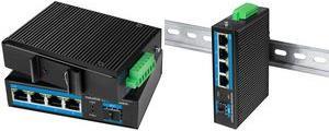 LogiLink Industrial Gigabit Ethernet Switch, 4-Port Unmanaged, Metal Housing (NS204) 10/100/1000Base-TX