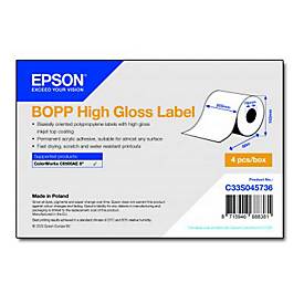 Epson BOPP High-gloss Permanent Acrylic Adhesive Roll - 20.3 cm x 68 m - for ColorWorks CW-C6500Ae, CW-C6500Pe