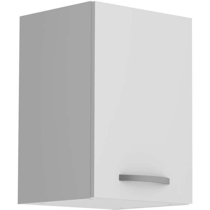 OSLO Kitchen Wall Cabinet - Matte White - 1 Door + Shelf - W 40 x D 36 x H 58 cm
