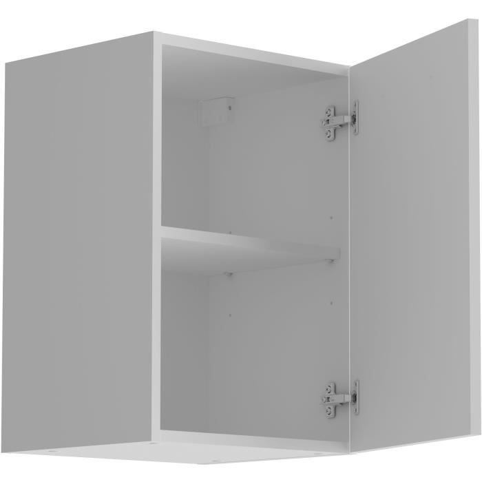 OSLO Kitchen Wall Cabinet - Matte White - 1 Door + Shelf - W 40 x D 36 x H 58 cm