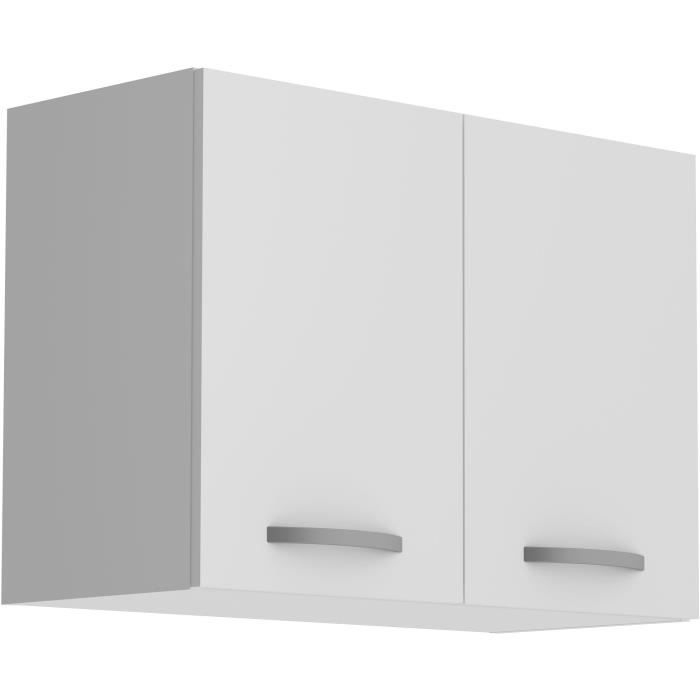 OSLO Wall Cabinet - 2 Doors - White - W 80 x D 36 x H 58 cm 2-Door
