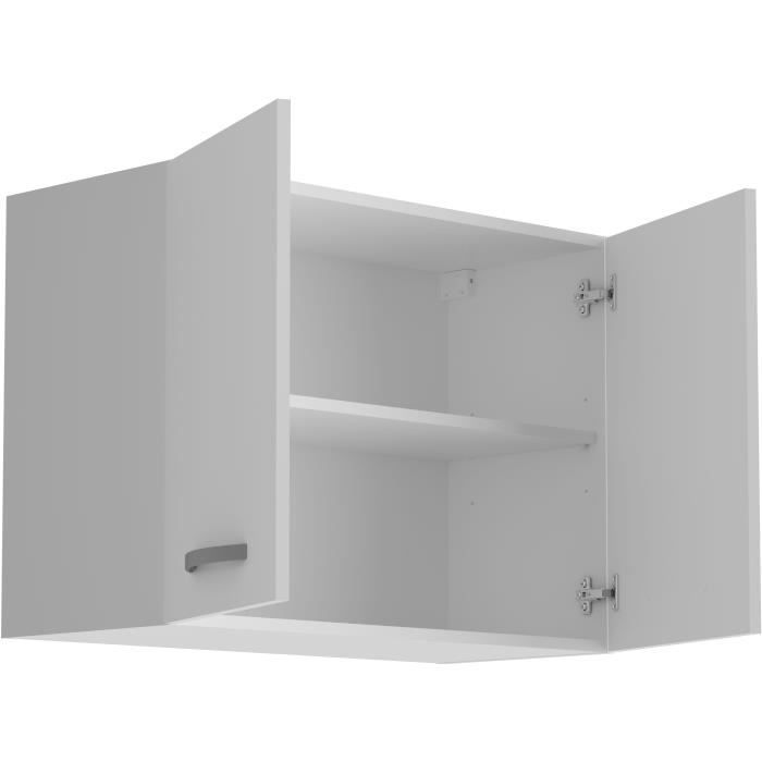 OSLO Wall Cabinet - 2 Doors - White - W 80 x D 36 x H 58 cm 2-Door